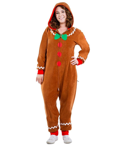 Women's Gingerbread Man Plus Size Jumpsuit Primary Image