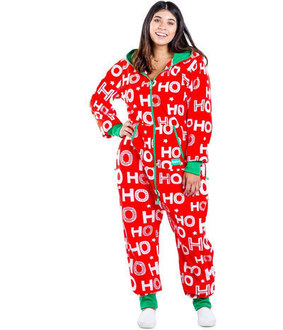 Women's Ho Ho Ho Plus Size Jumpsuit Image 4