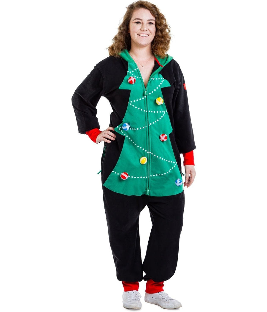 Women's Christmas Tree Toss Game Plus Size Jumpsuit