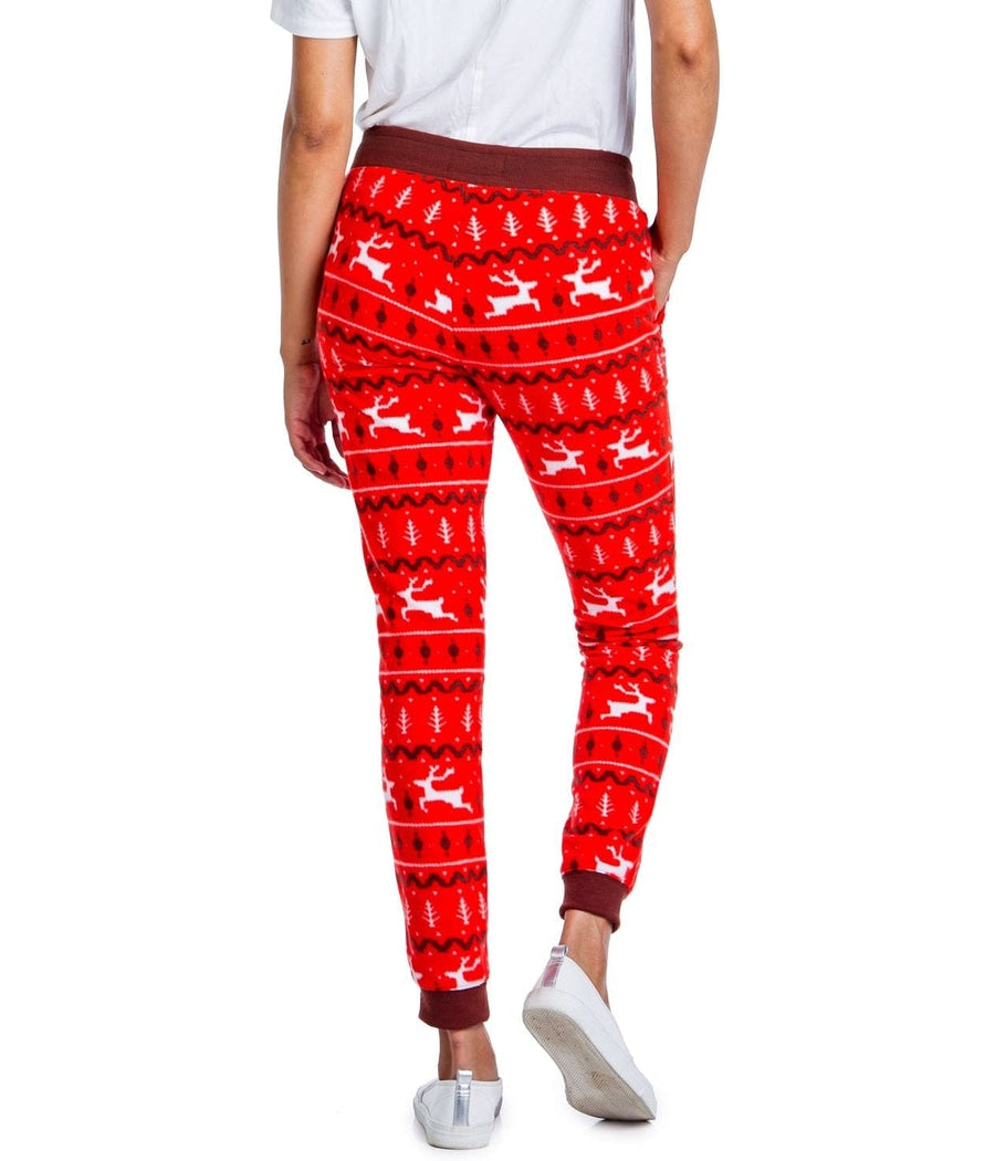 Women's Red Reindeer Jogger Sweatpants