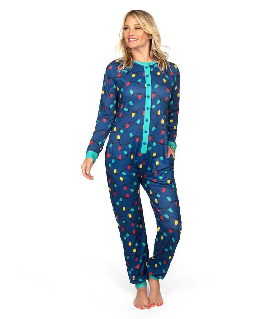 Women's Christmas Lights Onesie Pajamas