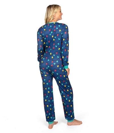 Women's Christmas Lights Onesie Pajamas Image 2