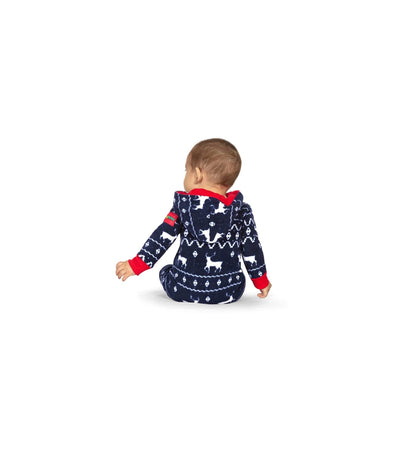 Baby Boy's Blue Reindeer Jumpsuit