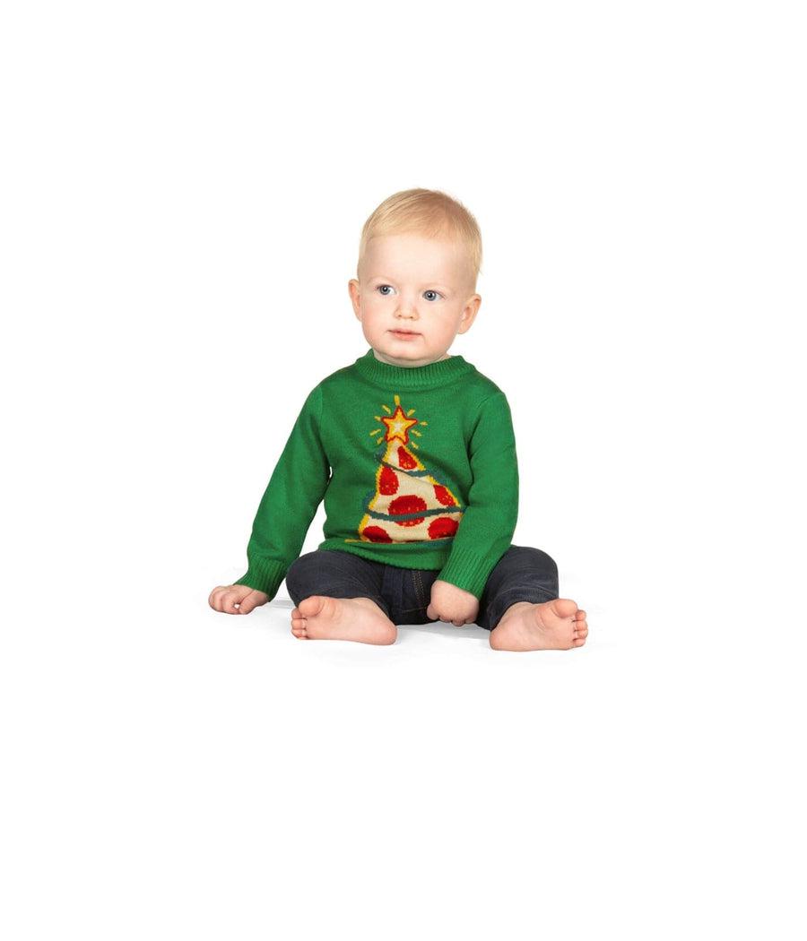 Baby Boy's Pizza Tree Ugly Christmas Sweater Image 2