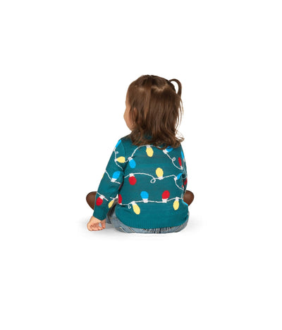 Baby Girl's Green Christmas Lights Sweater Image 3