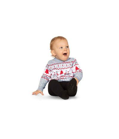 Baby Girl's Grey Llama Sweater Image 2