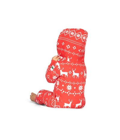Baby Girl's Red Fair Isle Jumpsuit Image 3