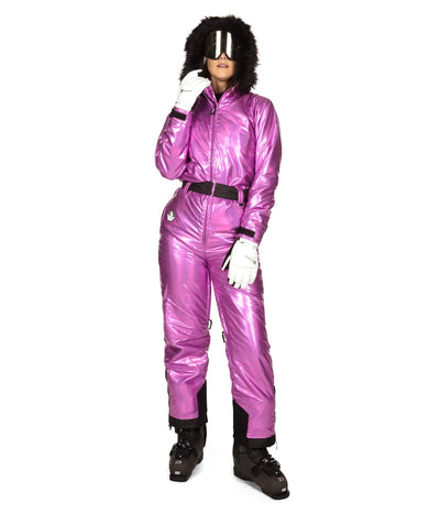 Women's Powder Me Pink Ski Suit Image 2