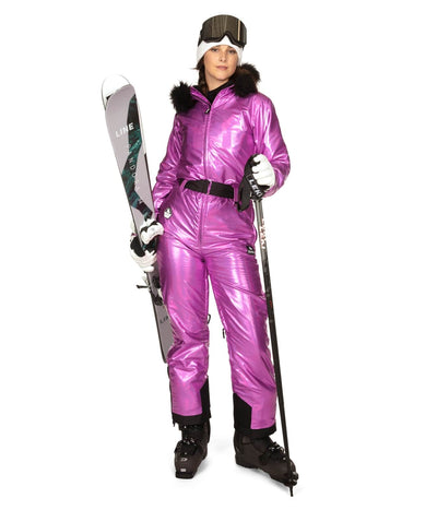 Women's Powder Me Pink Ski Suit Image 4