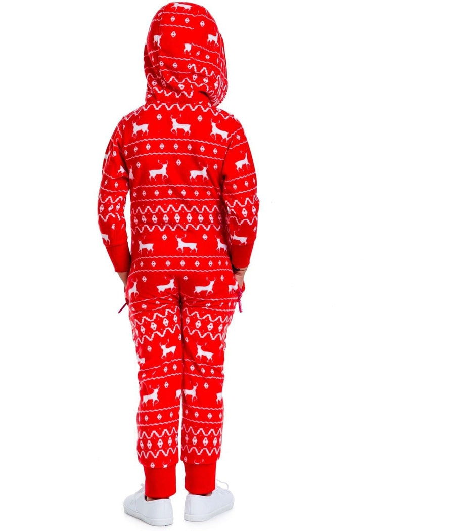 Boy's / Girl's Red Fair Isle Jumpsuit Image 2