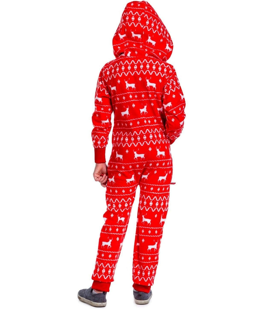 Boy's / Girl's Red Fair Isle Jumpsuit Image 4