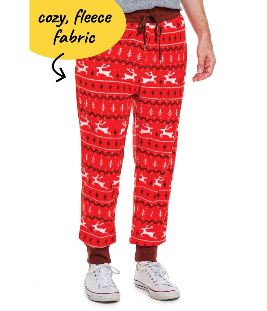 Men's Red Reindeer Jogger Sweatpants