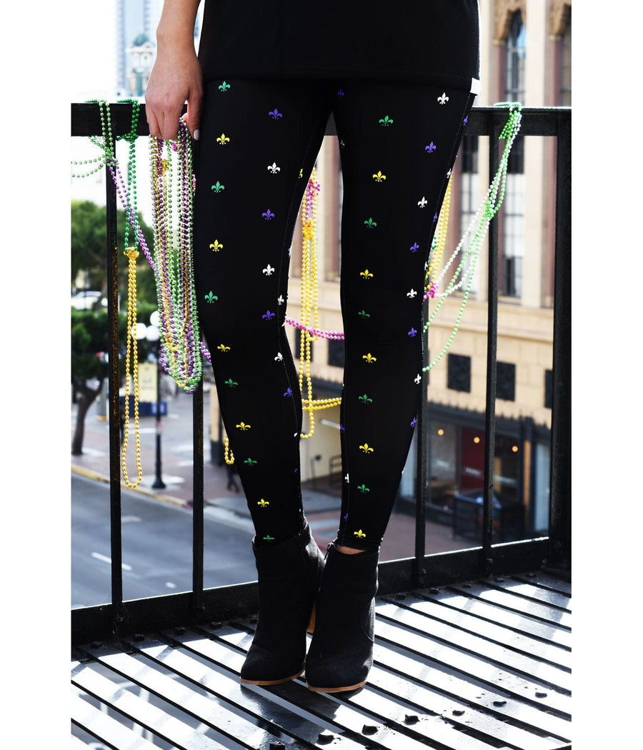 Mardi gras fleur deals de lis leggings