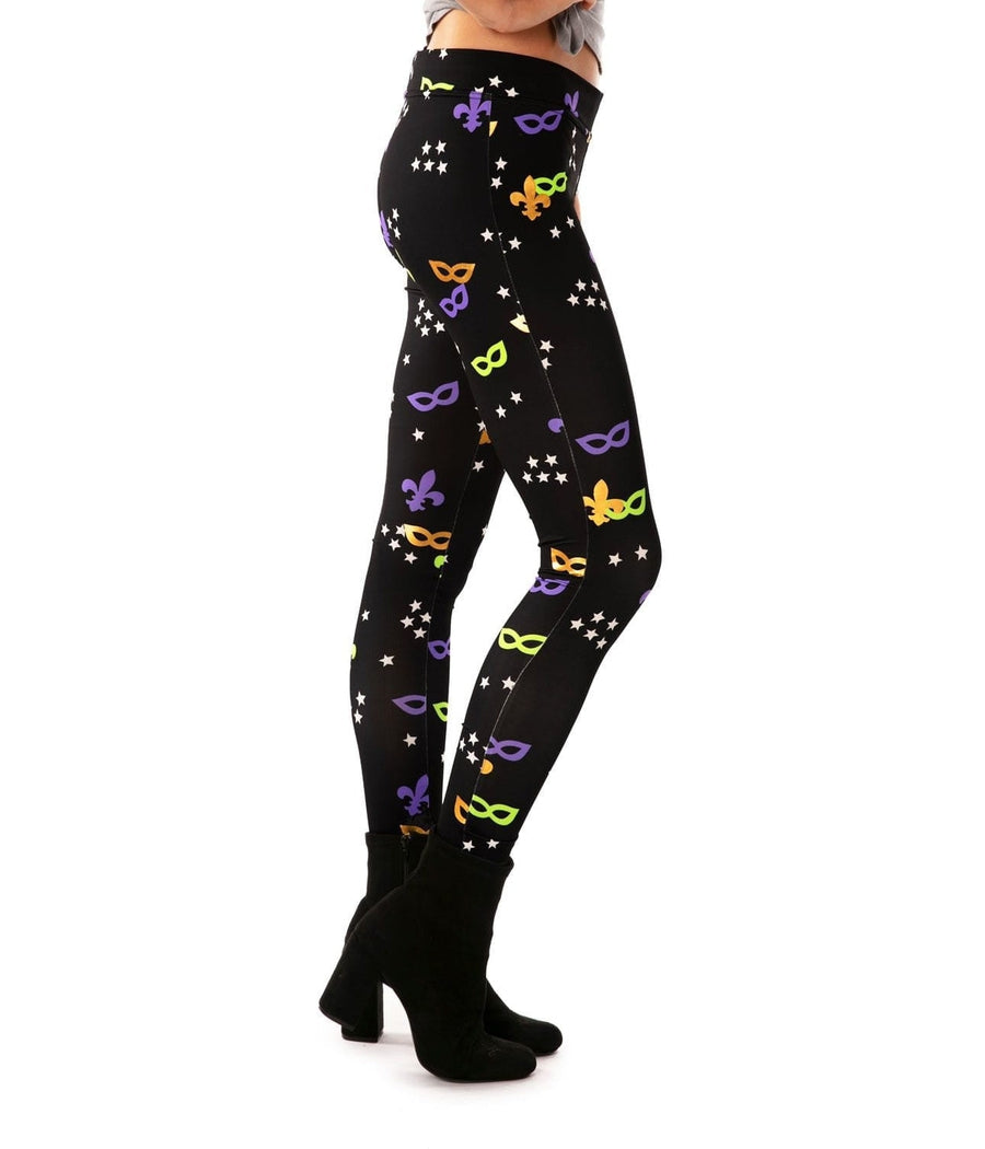 Women's Gold Foil Mardi Gras Leggings