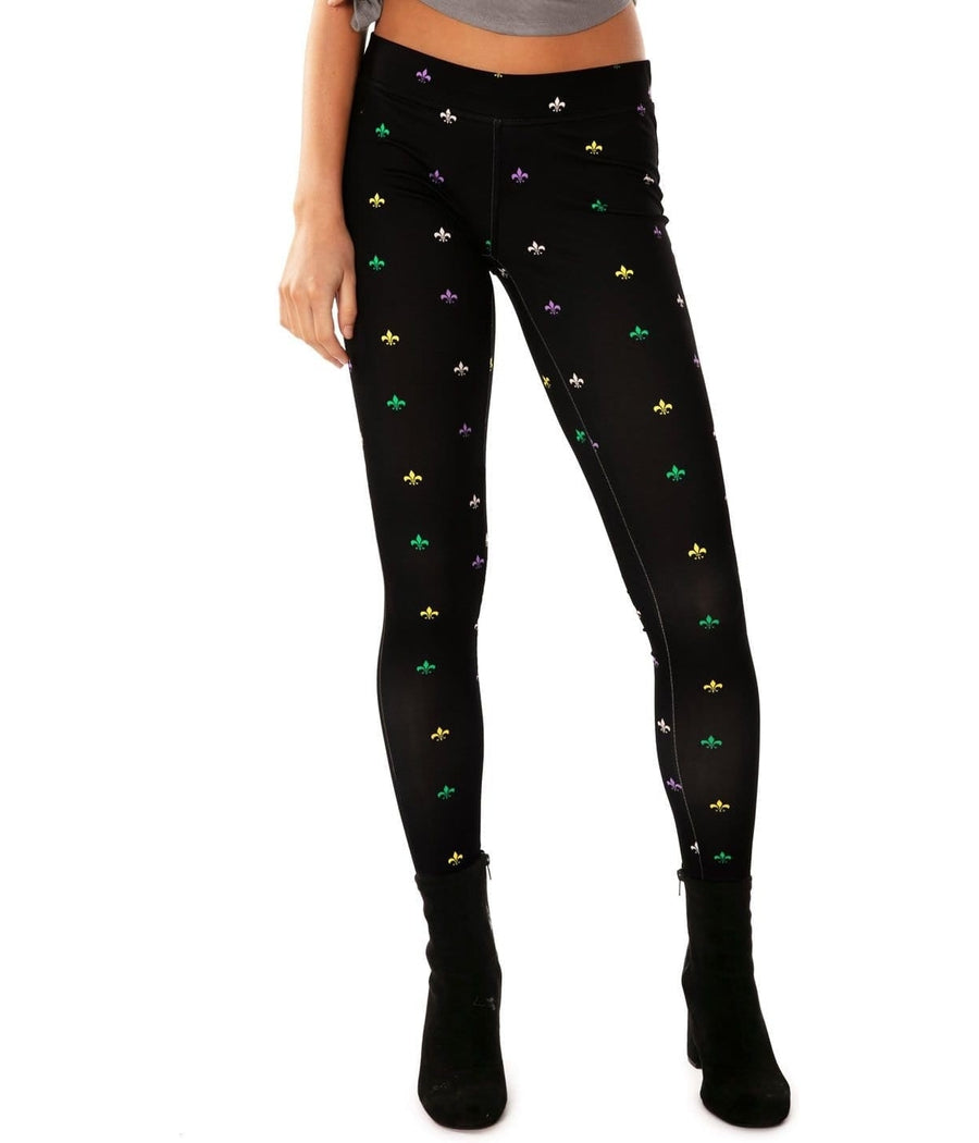 Black Fleur De Lis Leggings