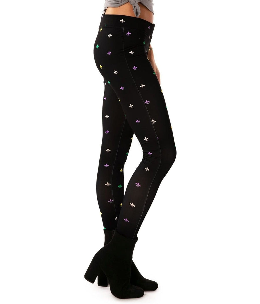 Black Fleur De Lis Leggings Image 2