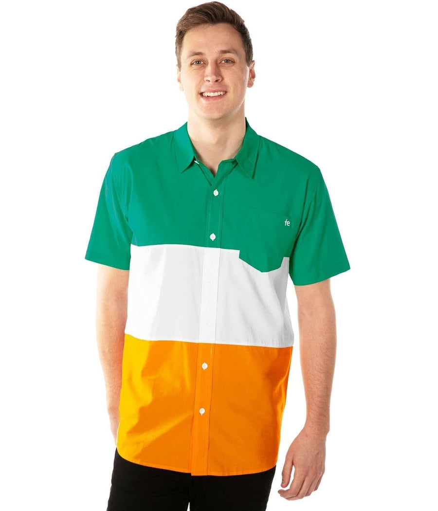 Men's Irish Flag Button Down Shirt Image 2