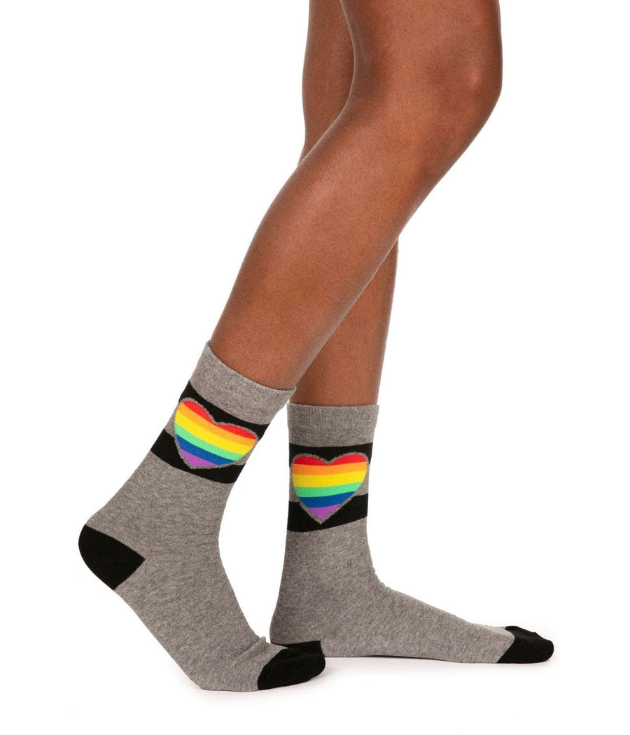 Rainbow Heart Socks (Fits Sizes 6-11W)
