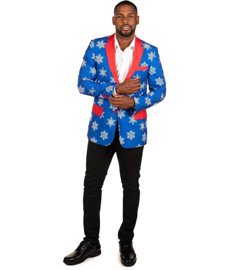 Men's Blue Snowflake Blazer