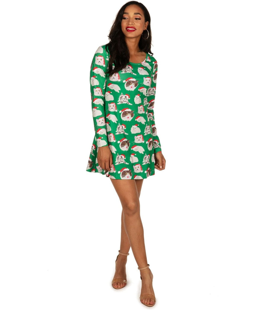 Christmas cat dress womens sale