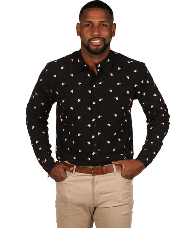 Men's Mr. Claus Long-Sleeve Button Down Shirt Image 2