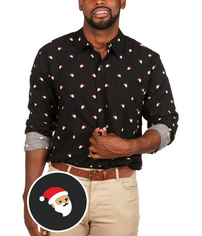 Men's Mr. Claus Long-Sleeve Button Down Shirt