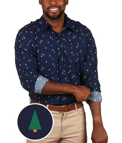 Men's Tree Time Long-Sleeve Button Down Shirt
