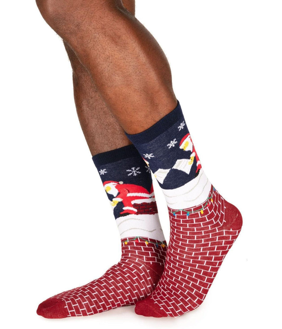 Men's Santa Pooping in Chimney Socks (Fits Sizes 8-11M) Primary Image