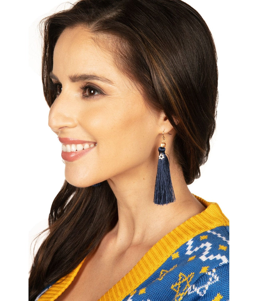 Blue Hanukkah Earrings