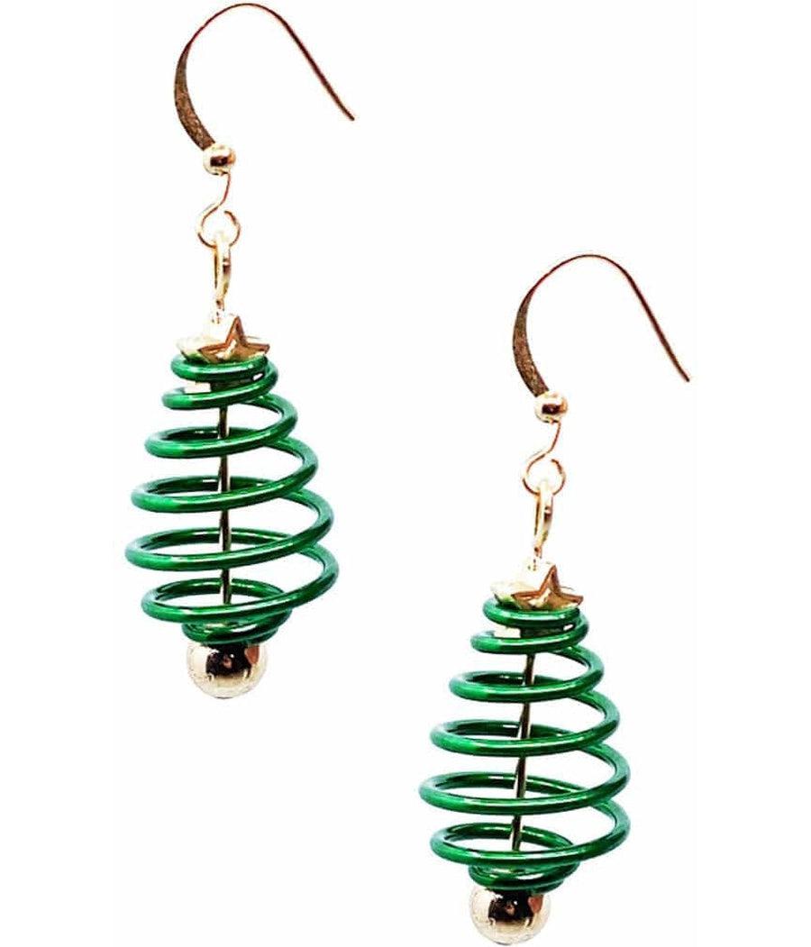 Spiral Christmas Tree Earrings Image 2