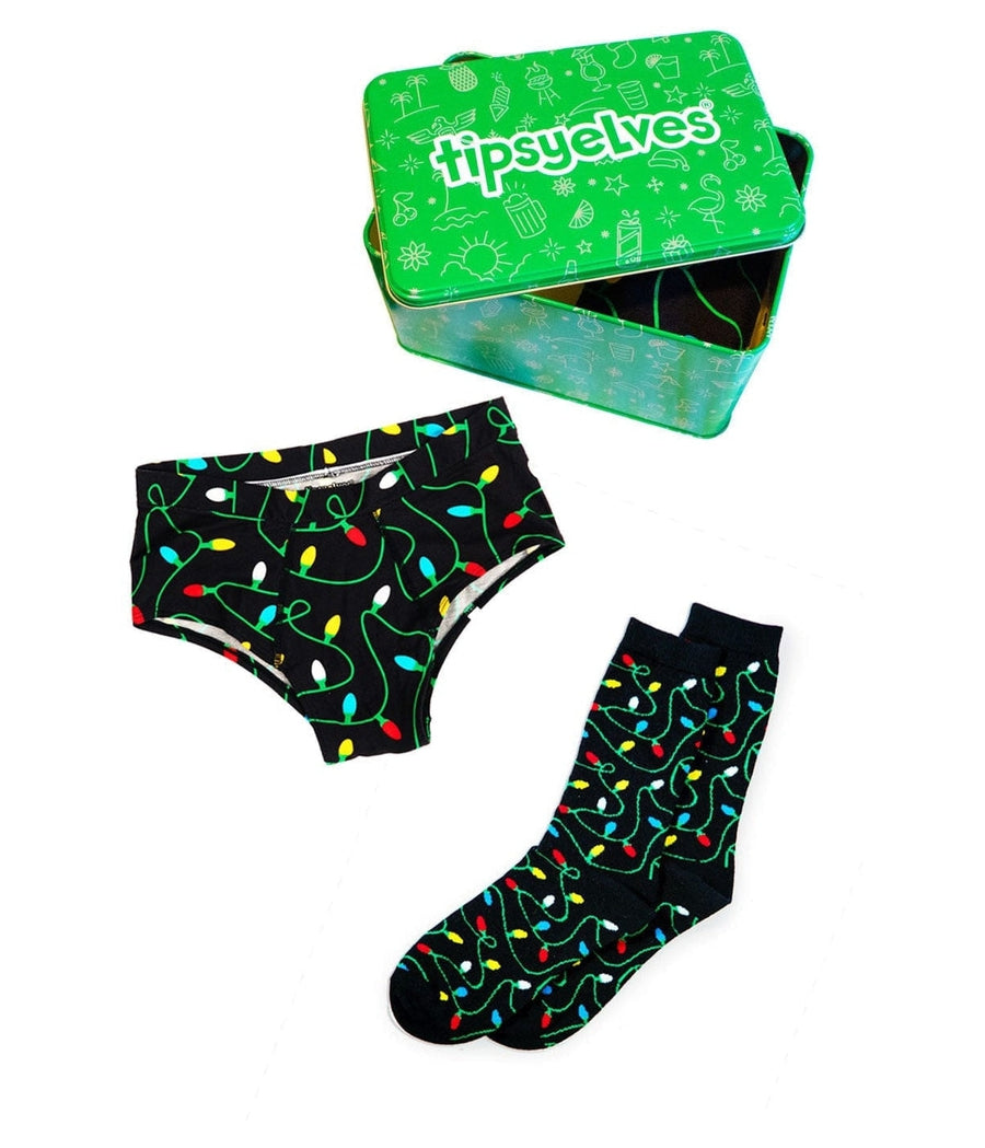 Women's Christmas Lights Underwear & Socks Gift Set