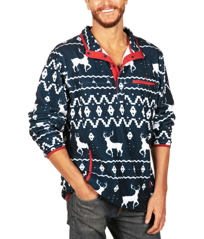 Men's Blue Reindeer Fleece