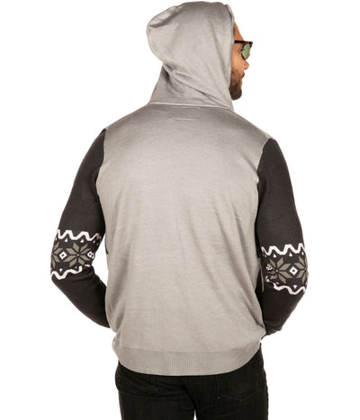 Men's Winter Moose Zip Up Hooded Sweater Image 3