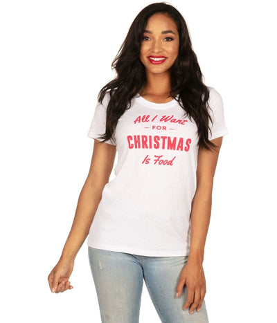 Women's All I want for Christmas is Food Tee Image 2