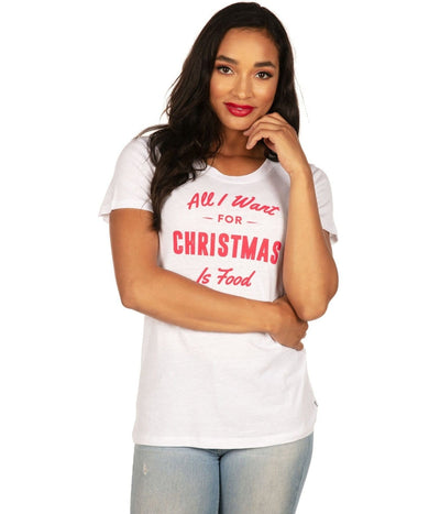 Women's All I want for Christmas is Food Tee Image 4