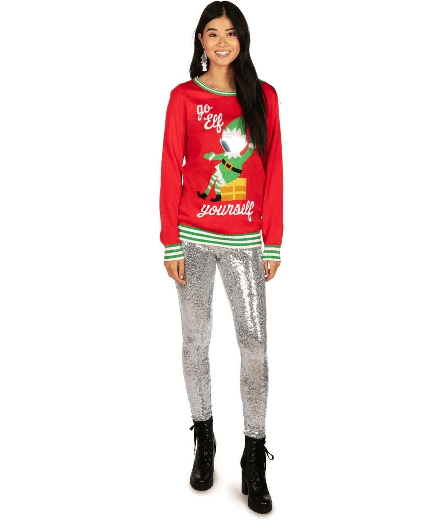 Women's Go Elf Yourself Ugly Christmas Sweater