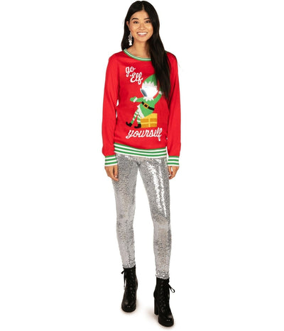 Women's Go Elf Yourself Ugly Christmas Sweater Image 4