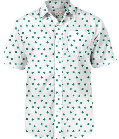 Men's White Crushin' Clovers Button Down Shirt Image 8