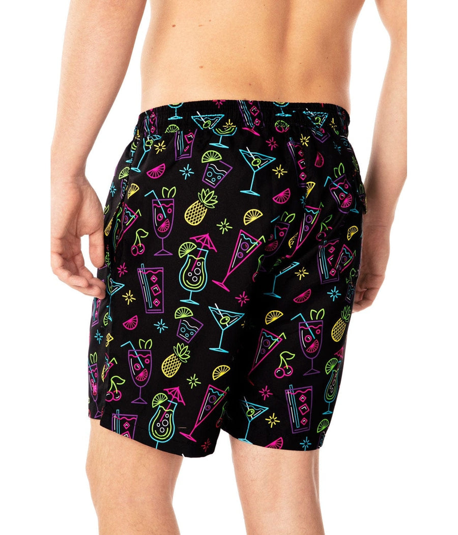 Tipsy Elves Herren Badeshorts – Dehnbare Swim Trunks Mit Neon-Nightcap-Design