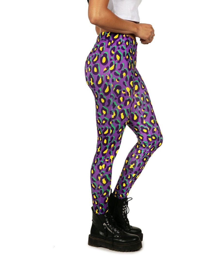 Mardi Gras Leopard Leggings Image 3