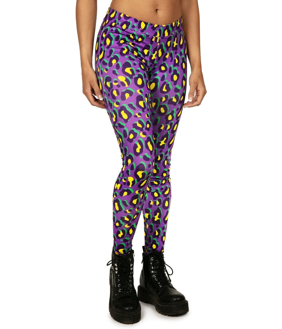 Animal Tiger Leopard Print Stretch Full Length Leggings 10 in leather look  - Multicolour - Small : Amazon.co.uk: Fashion