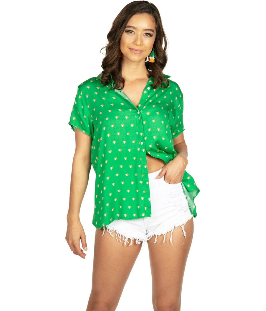 Women's Irish Heart Button Down Shirt