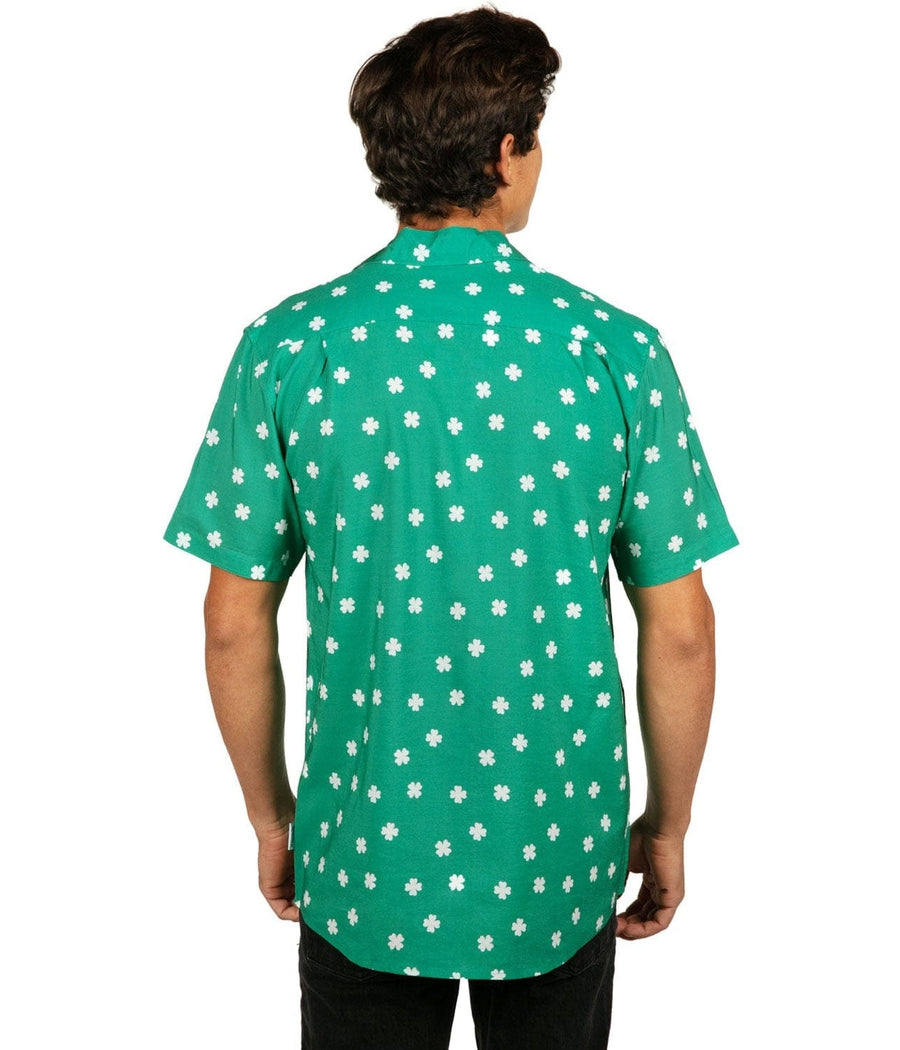 Men's Green Crushin' Clovers Button Down Shirt Image 3::Men's Green Crushin' Clovers Button Down Shirt