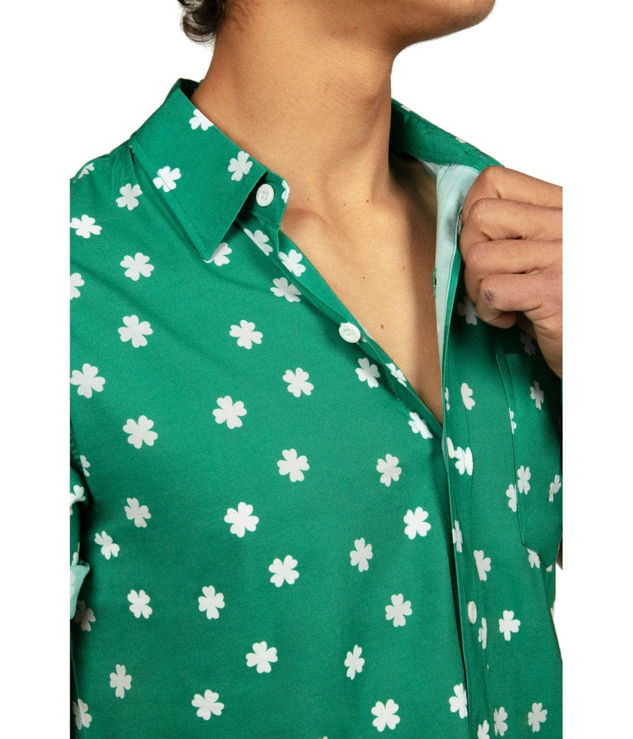 Men's Green Crushin' Clovers Button Down Shirt Image 5
