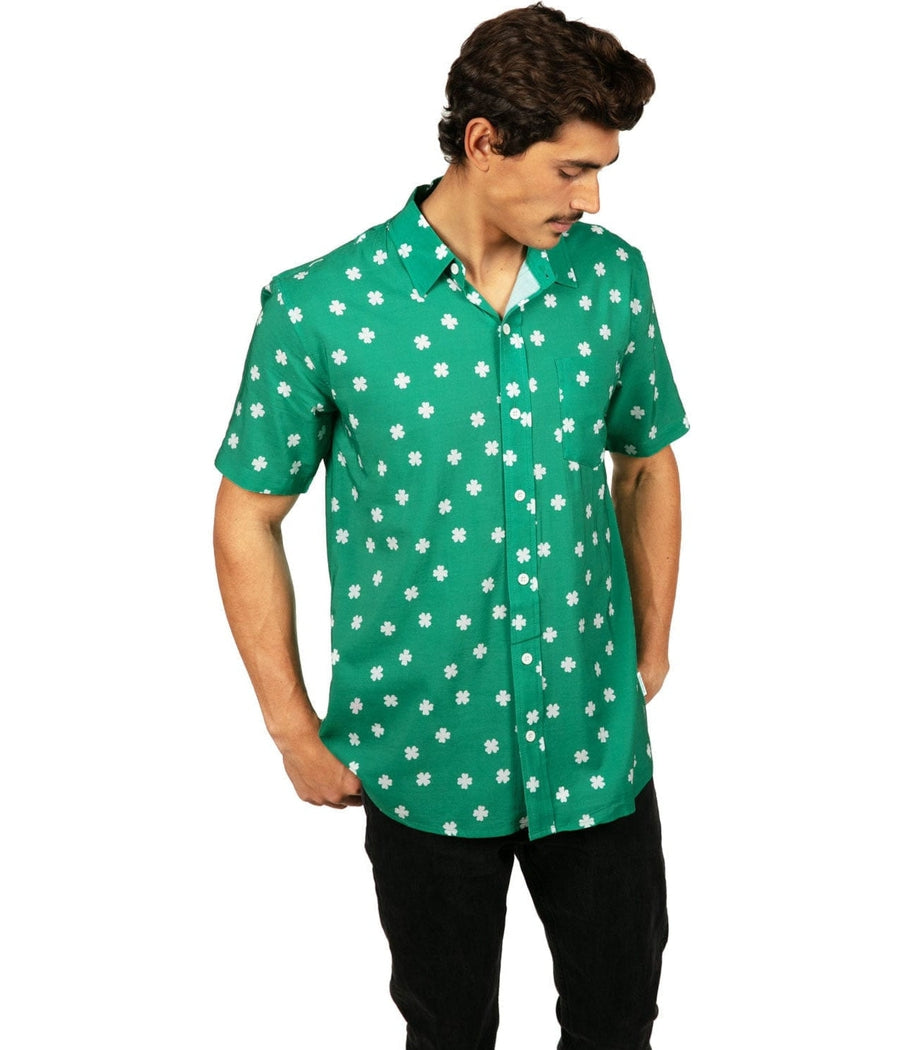 Men's Green Crushin' Clovers Button Down Shirt Image 6