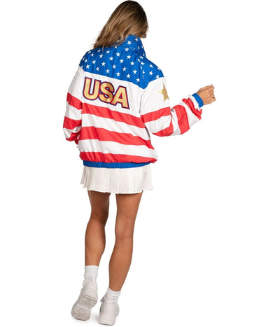 Women's American Flag Windbreaker Jacket Image 3