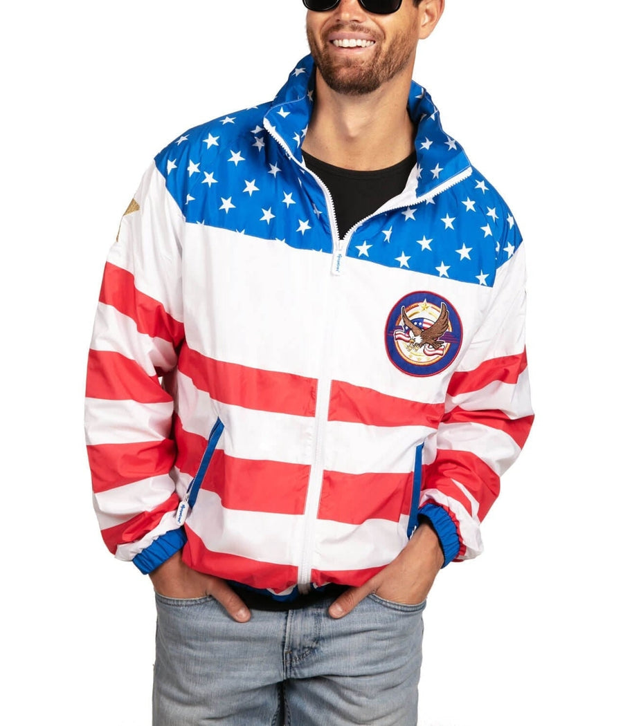 Men's American Flag Windbreaker Jacket Primary Image