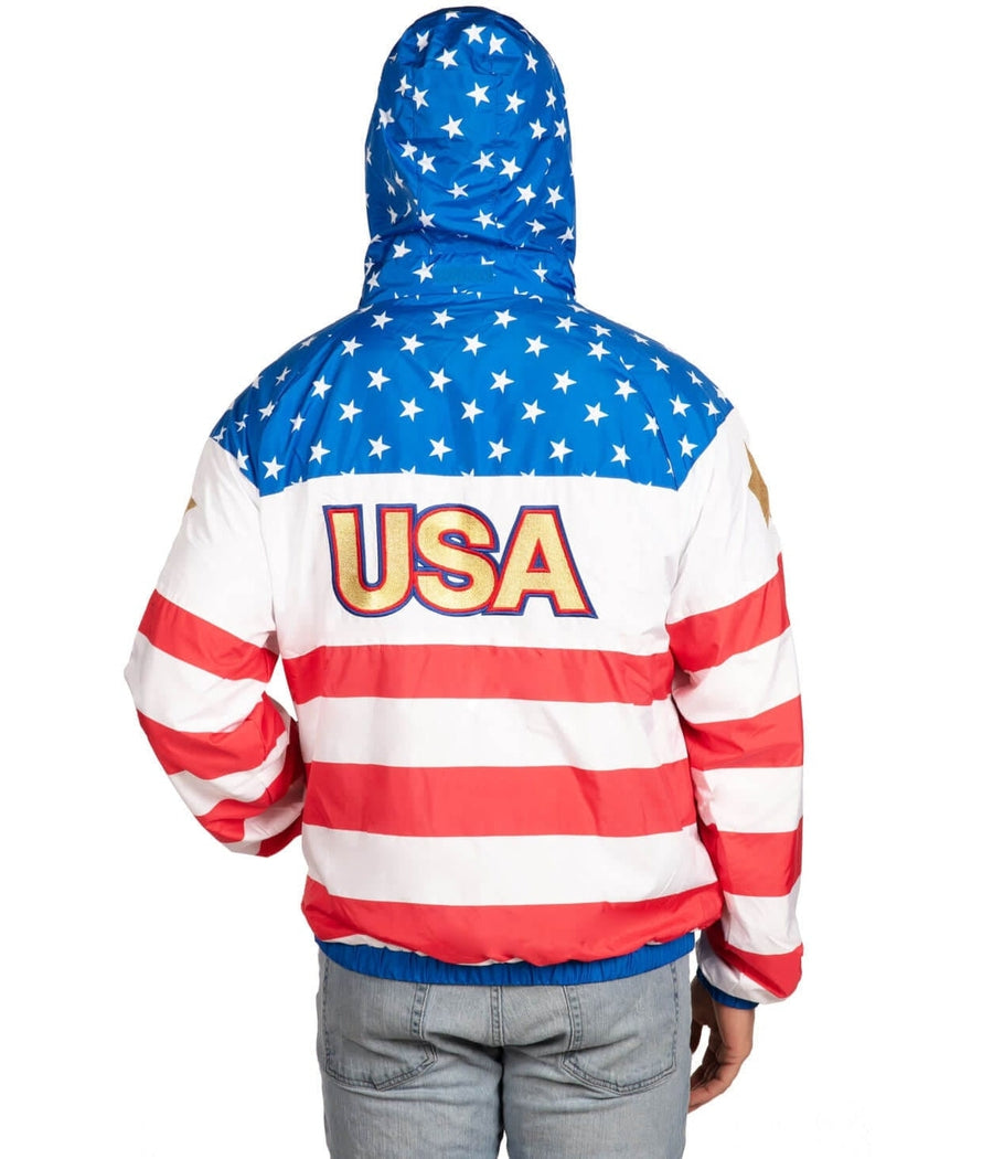 Men's American Flag Windbreaker Jacket Image 3