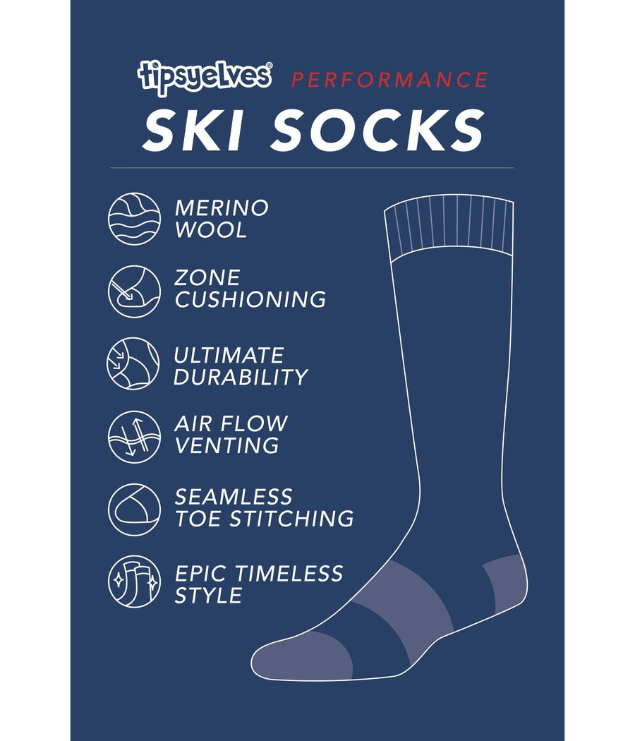 Women's Retro USA Performance Ski Socks (Fits Sizes 6-11W) Image 2