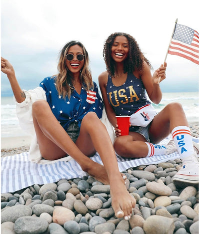 Women's Classic Flag Button Down Shirt Image 4